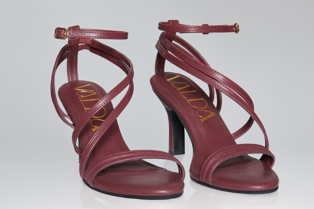 Deep Burgundy Strappy Heels