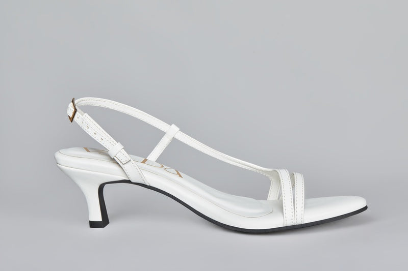 Serene White Kitten Heels